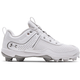 Under Armour Glyde Rubber Molded Cleats - Women's - White / Silver.jpg