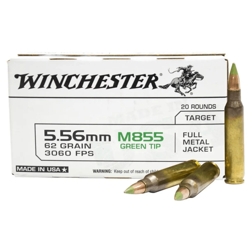 Winchester M855 Service Grade 5.56 Nato 62 Grain FMJ Ammunition 20 Rounds