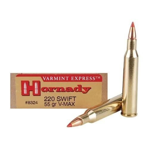 Hornady Varmint Express 220 Swift 55 Grain V-MAX Ammo 20 Rounds